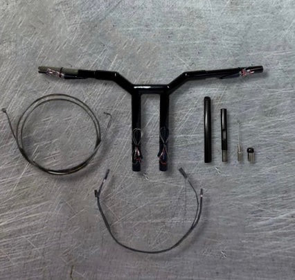 2022-2024 Low Rider S Complete All In One Lane Splitter Kit with Round Gauge Relocation Mount Kit (Gloss Black) - Image 3