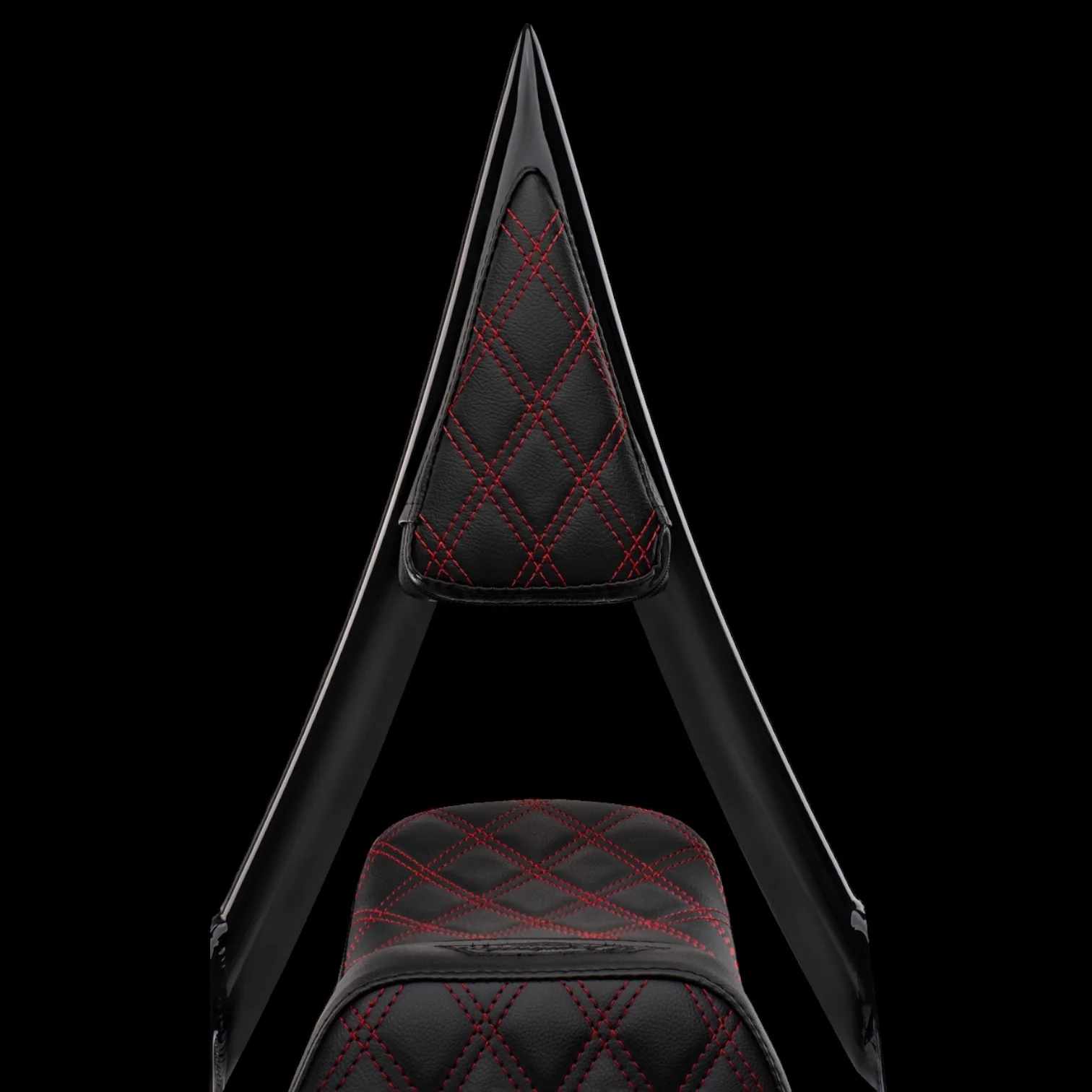 Standard Reach Double Diamond 2-Up Saddle & Diablo Sissy Bar Combo with 100% Matching Backrest Pad for 2009-2023 Touring Models - Image 6