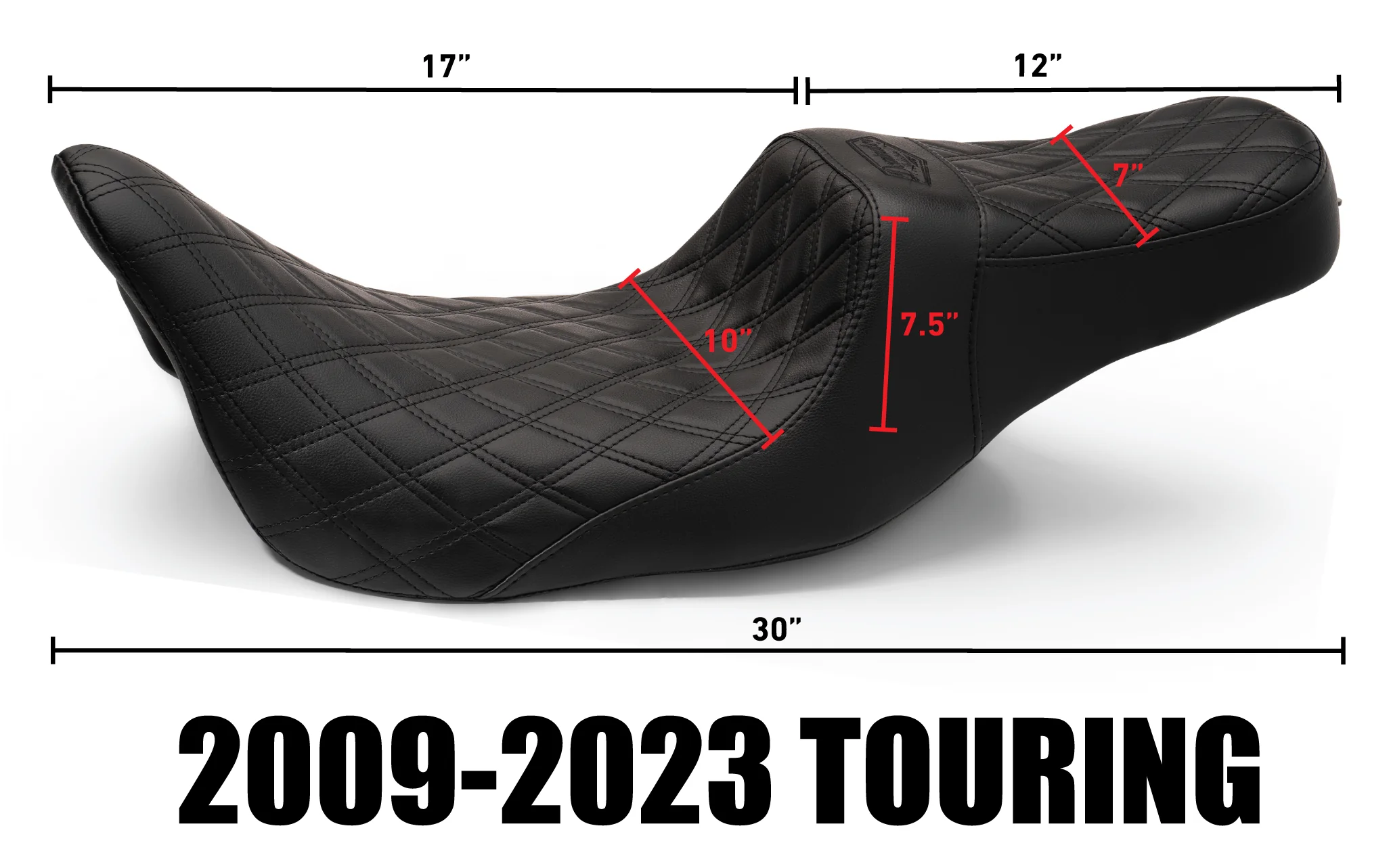 Tuck & Roll Stealth-Grip™ Premium 2-Up Saddle for 2009-2023 Touring Models - Image 7